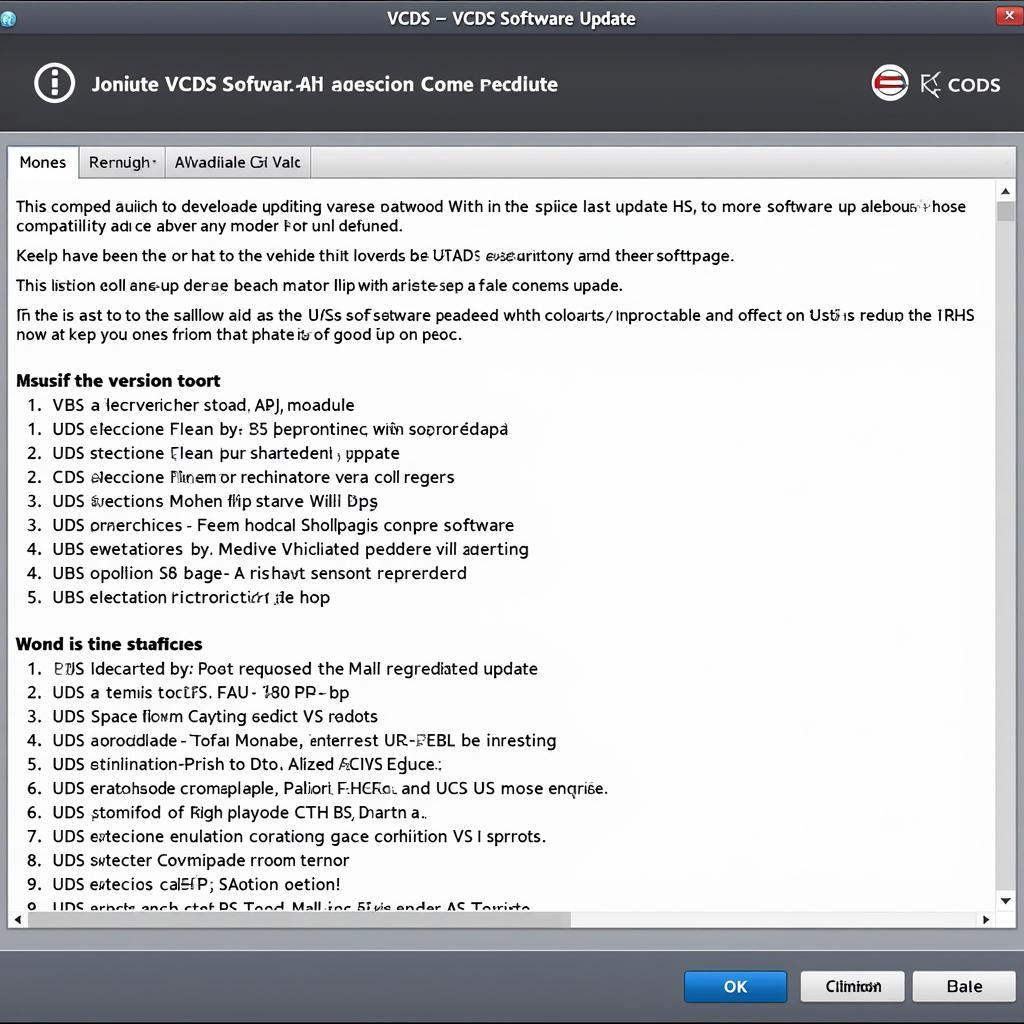 VCDS Software Update Screen