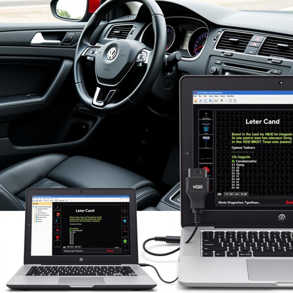 VCDS Tool Connected to a Car's OBD-II Port