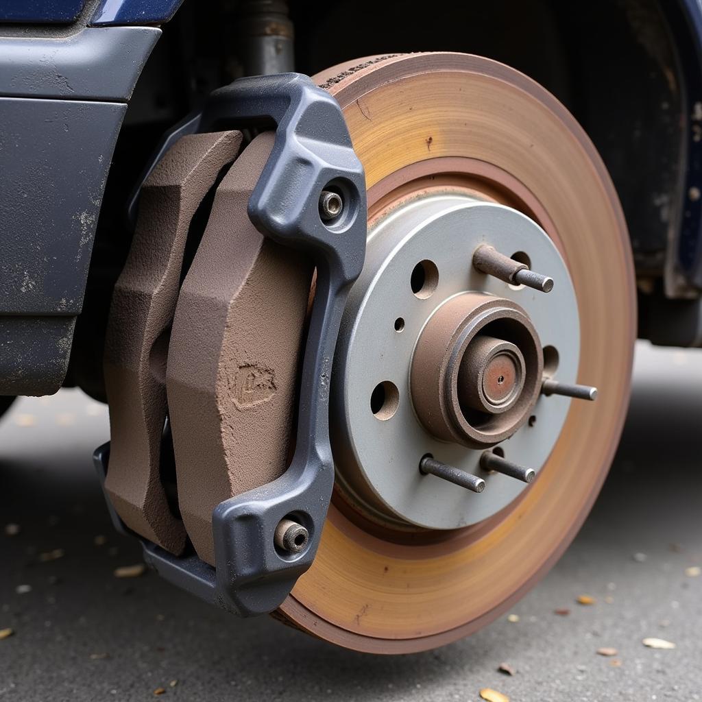 Worn Brake Pads on a VW T4