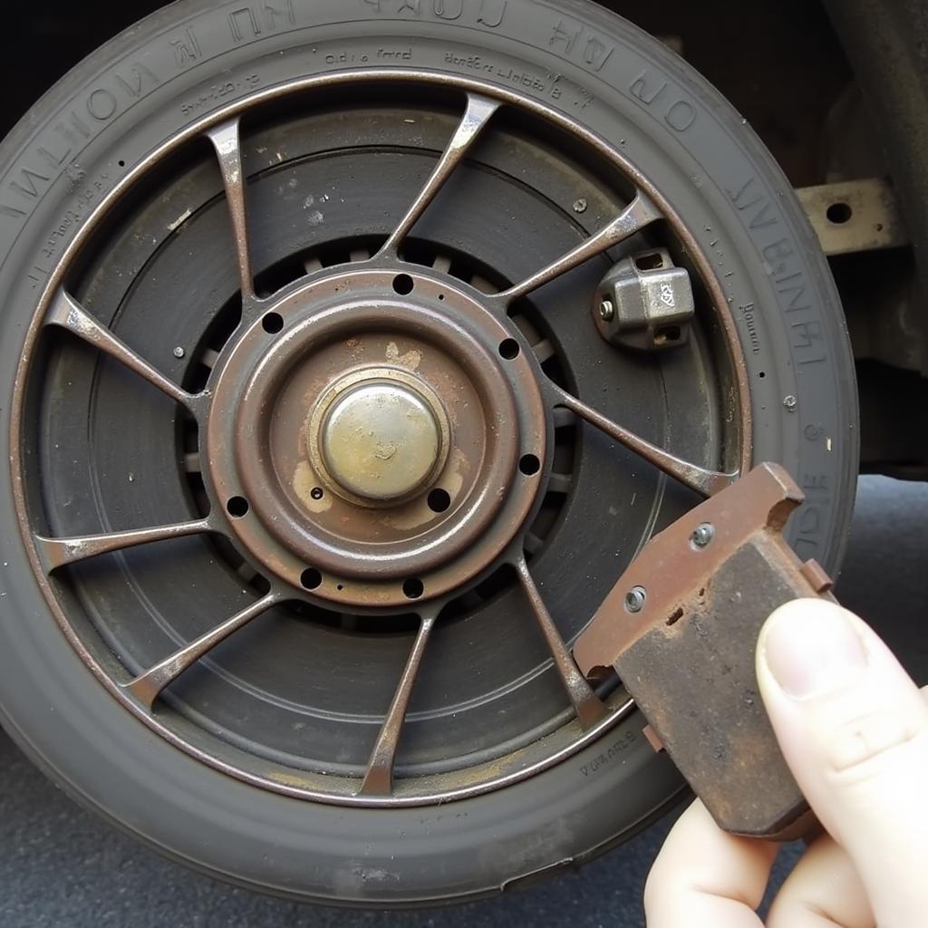 Inspecting Worn Brake Pads