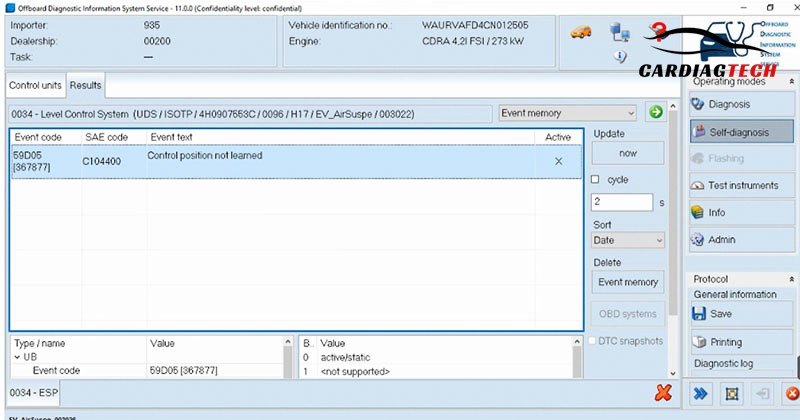 Read the Error Code with ODIS S