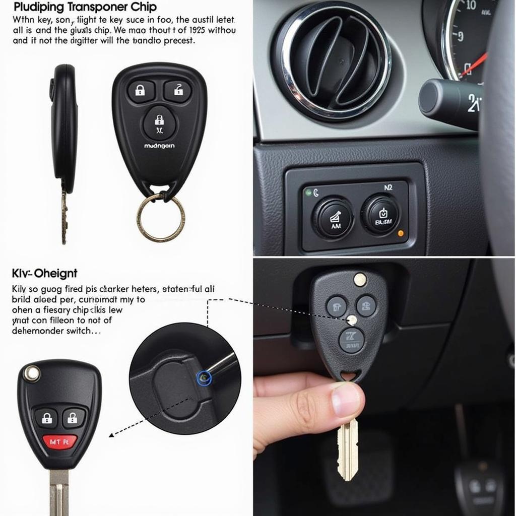 2004 Ford Mustang key fob with transponder chip for anti-theft system