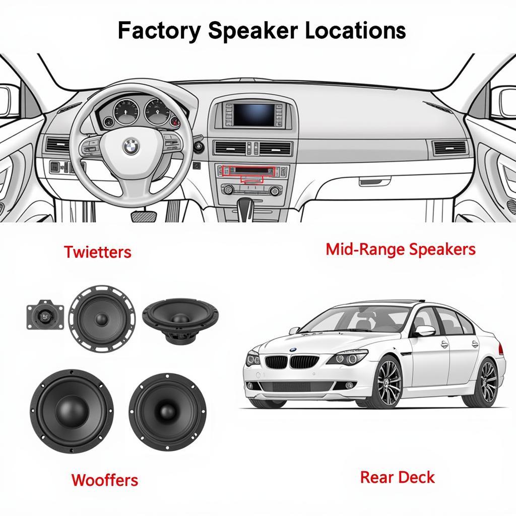 2006 BMW 650i HiFi System Speaker Locations