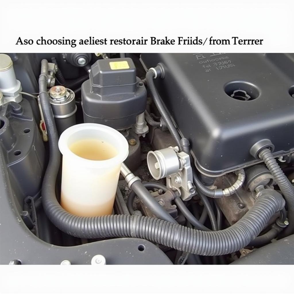 Checking the brake fluid reservoir in a 2006 Pontiac Torrent