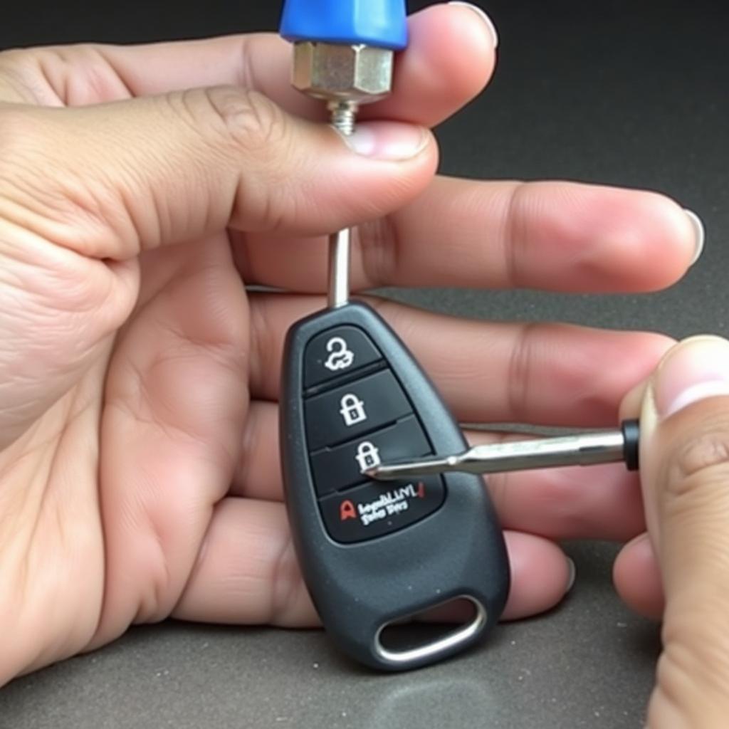 Opening a 2007 Prius Key Fob with a Screwdriver