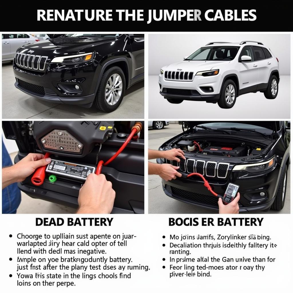 2020 Jeep Cherokee Jump Start: Connecting jumper cables to a dead battery in a 2020 Jeep Cherokee.