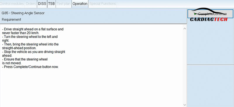 Verify Steering Angle Sensor Values