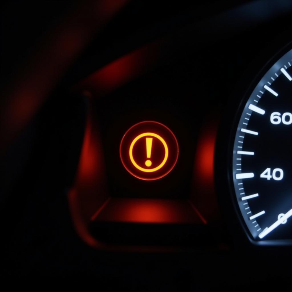 Air Brake Warning Light Illuminated on a Vehicle Dashboard