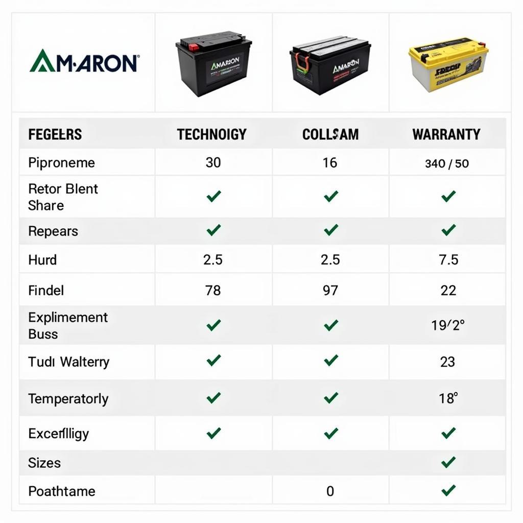 Amaron Battery vs. Competitors: A Comparison Chart