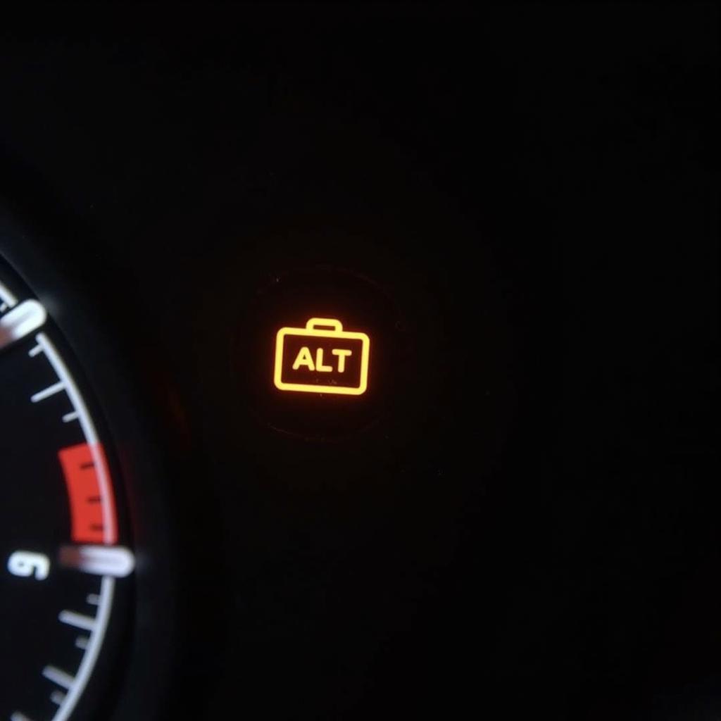 Battery Alternator Warning Light on Car Dashboard