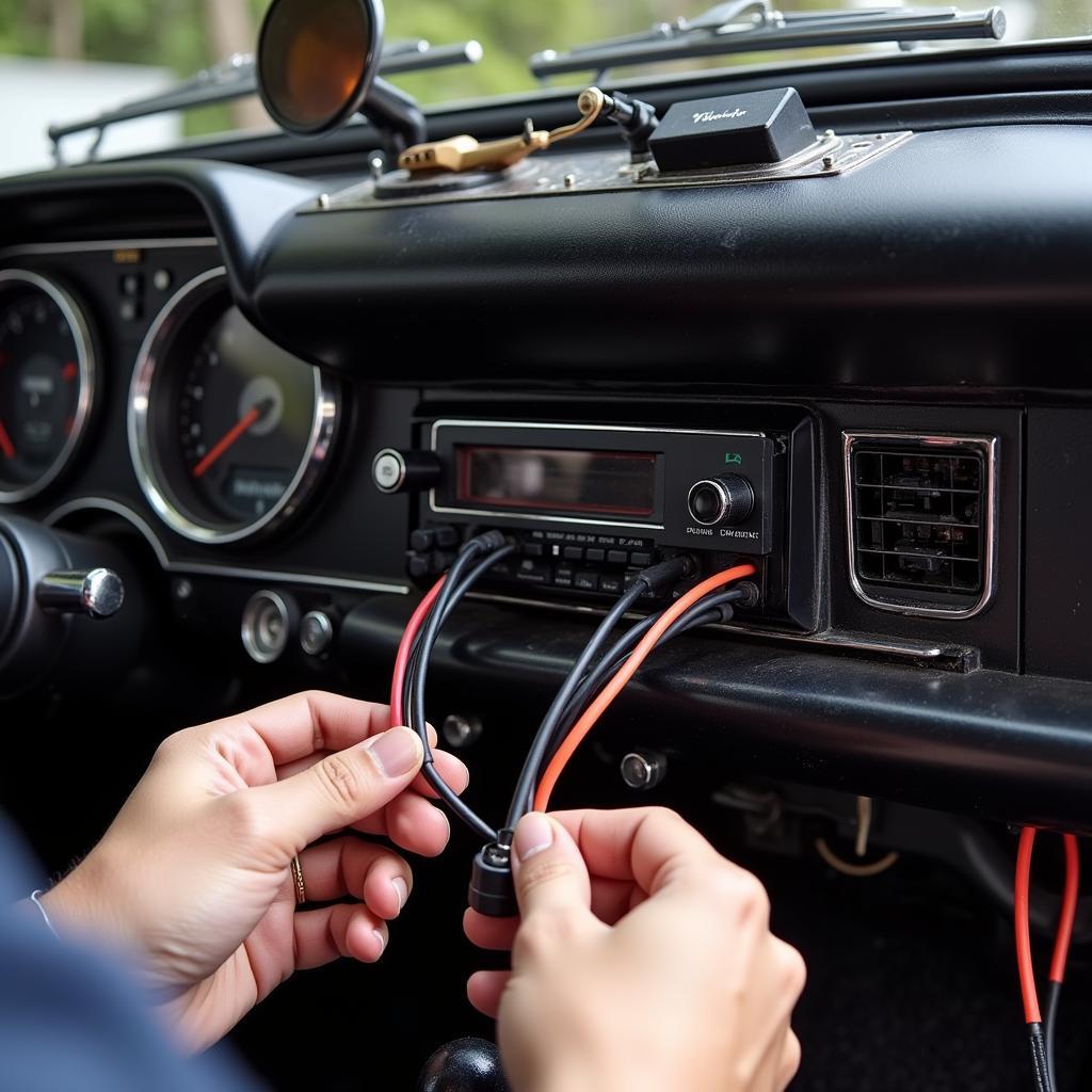 Installing a black bluetooth vintage car radio