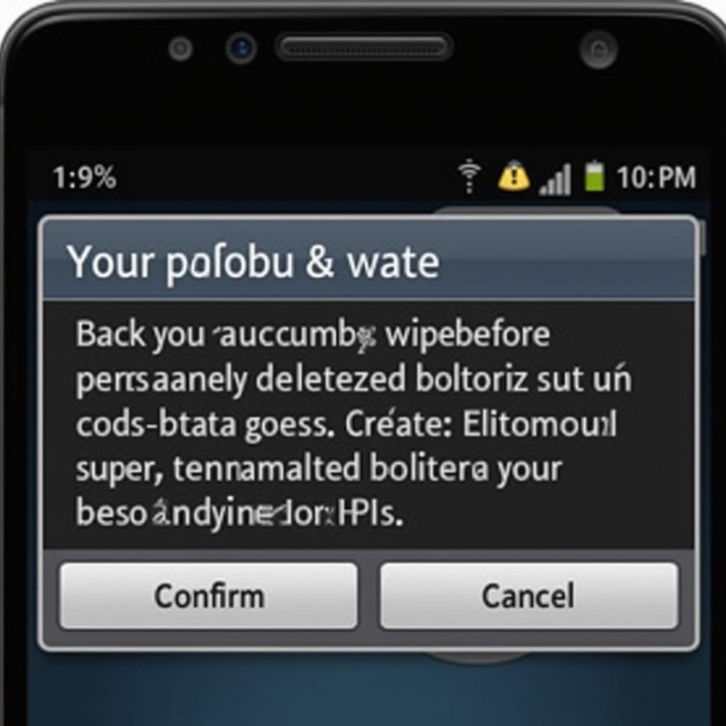 BlackBerry Z10 Security Wipe Warning