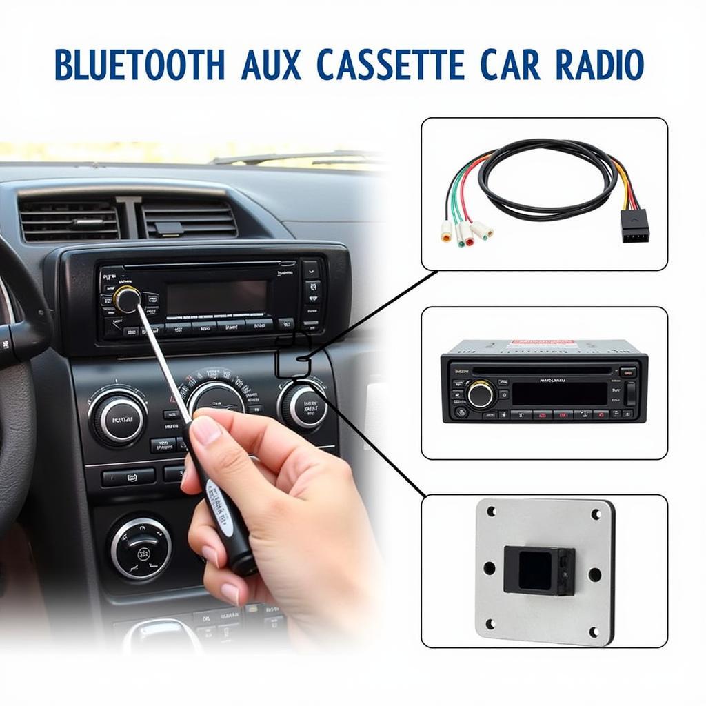 Bluetooth AUX CD Cassette Car Radio Installation Process