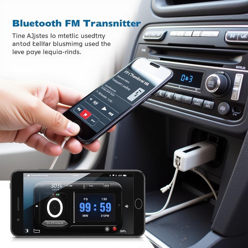 Bluetooth FM Transmitter Connected to Car