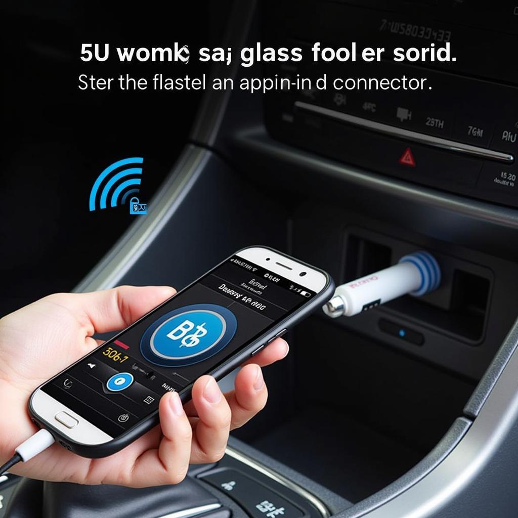 Bluetooth FM Transmitter Connected to Car