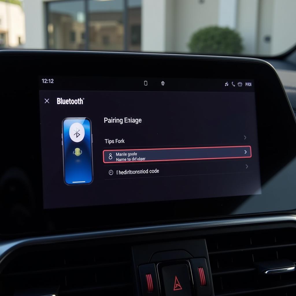 Bluetooth pairing process in a car