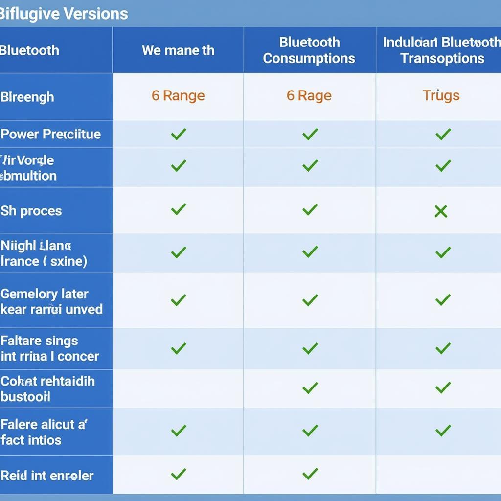 Bluetooth Version Comparison Chart