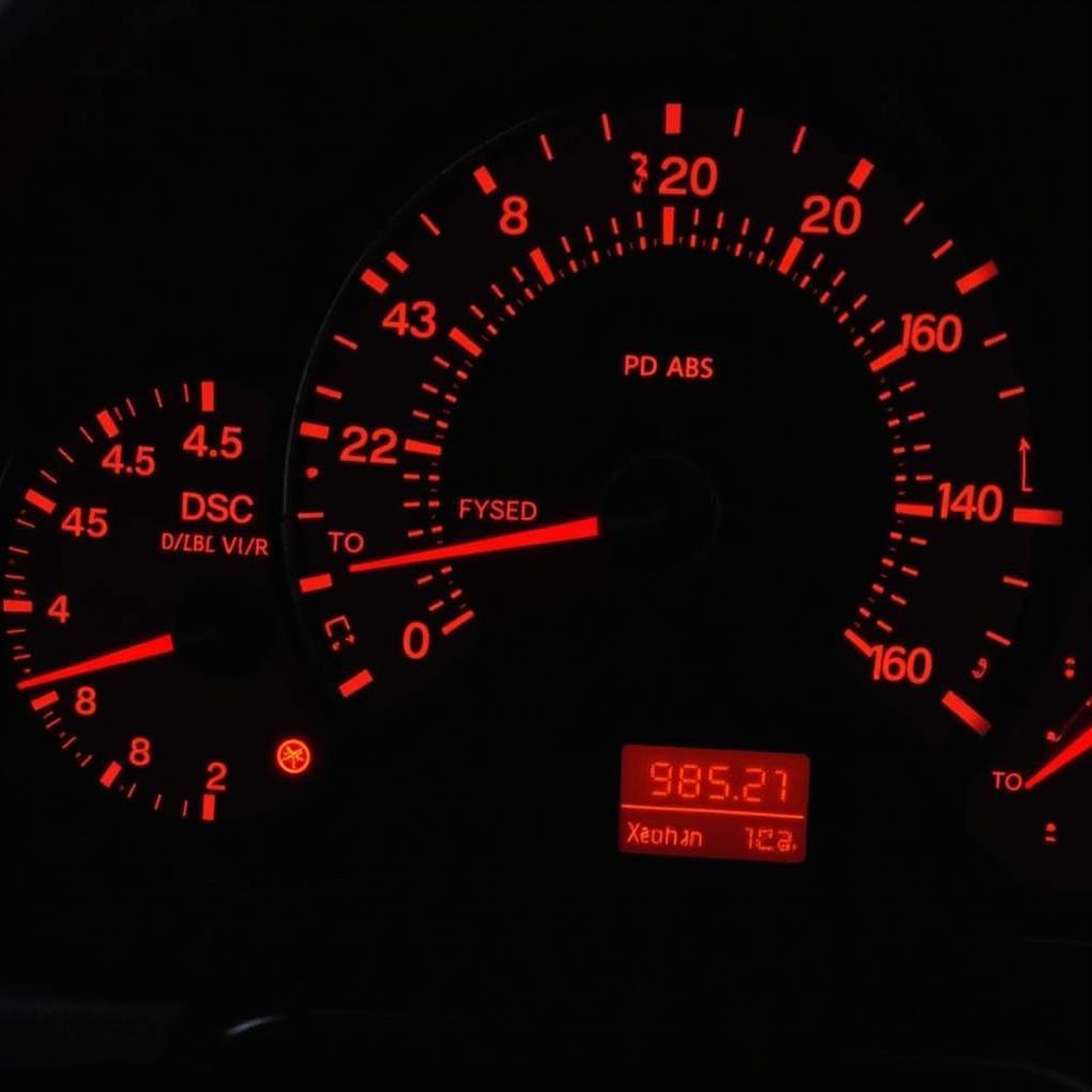 BMW E92 Dashboard Showing ABS, DSC, and Brake Warning Lights