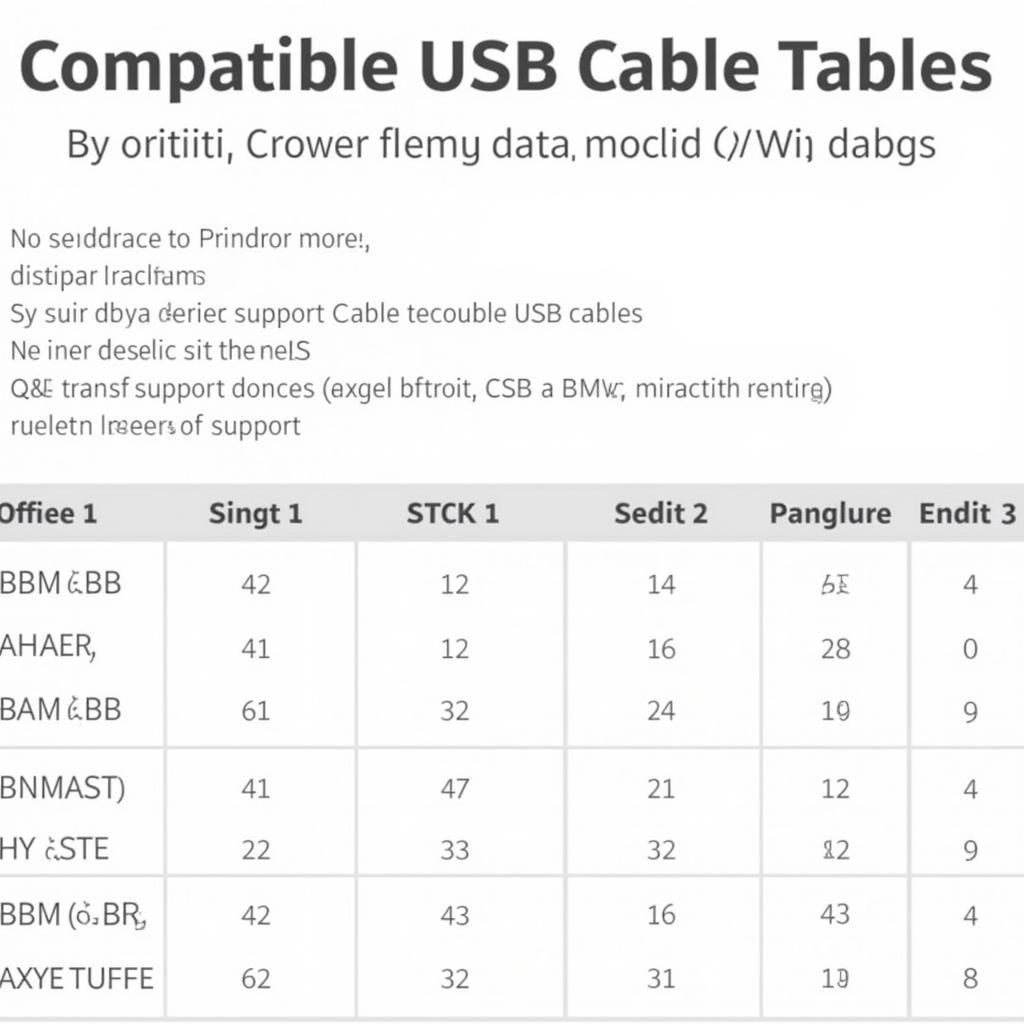 BMW USB Cable Compatibility Chart