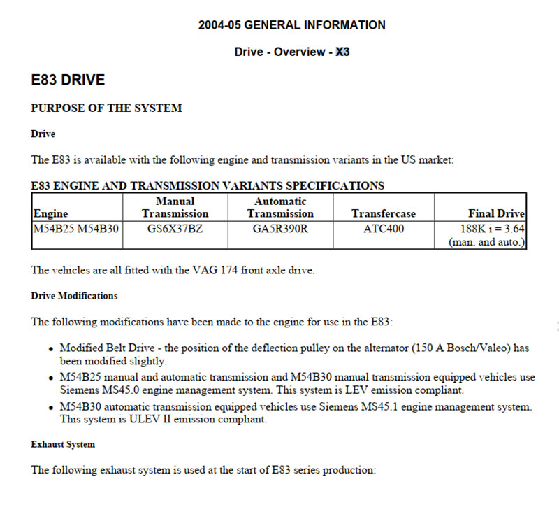 BMW X3 Online Repair Manual PDF 