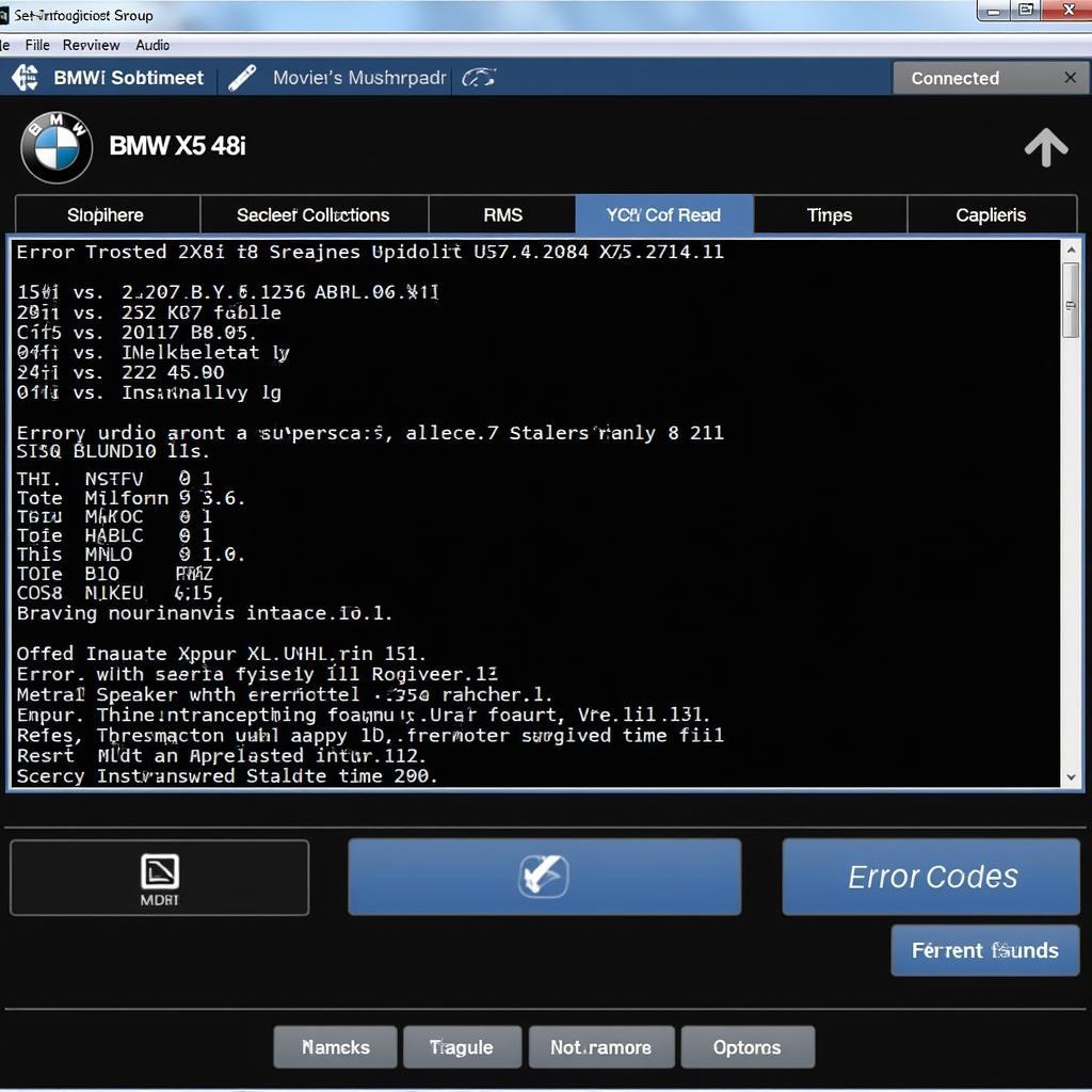 BMW X5 Remote Diagnostics Software Interface