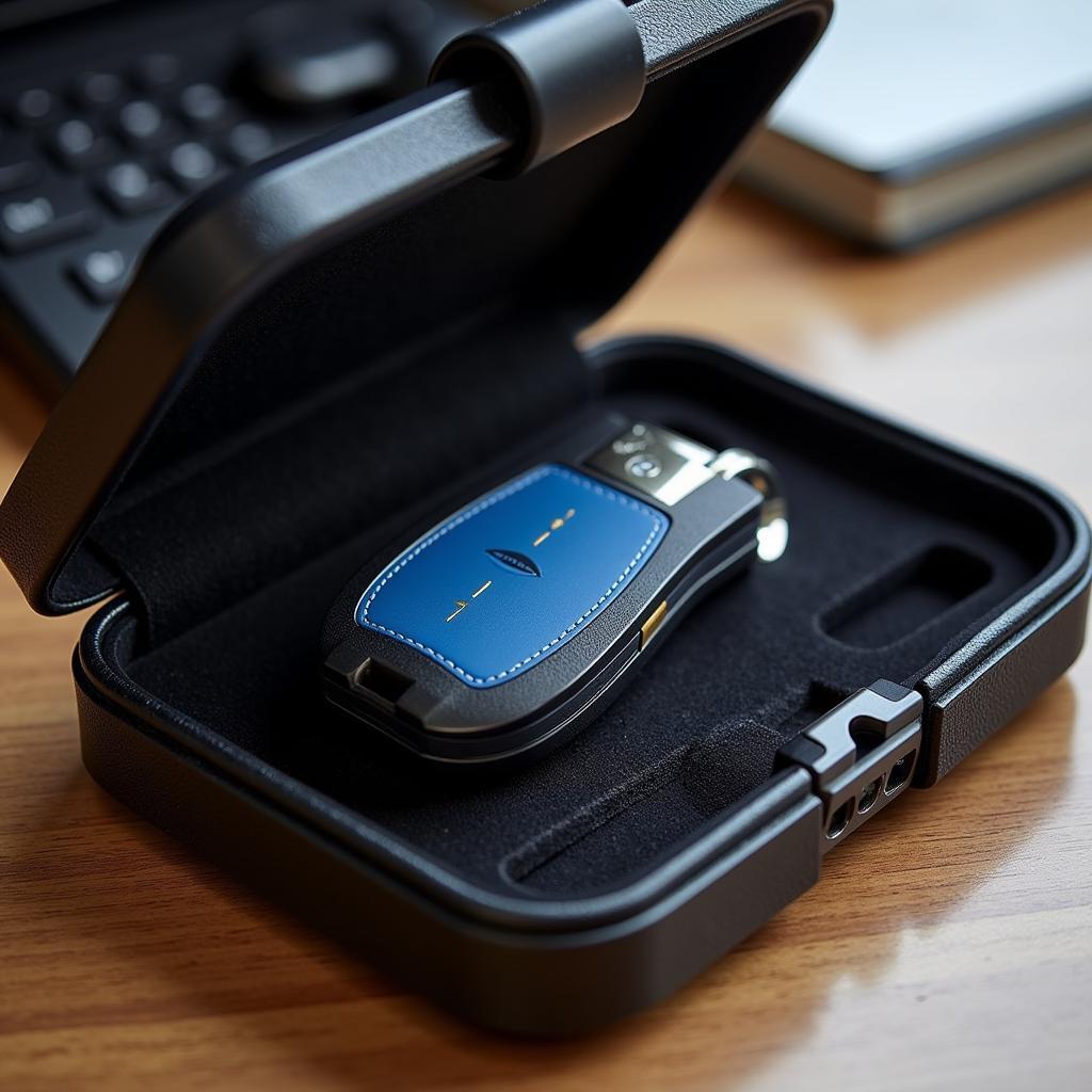 Bugatti Key Fob in a Protective Case