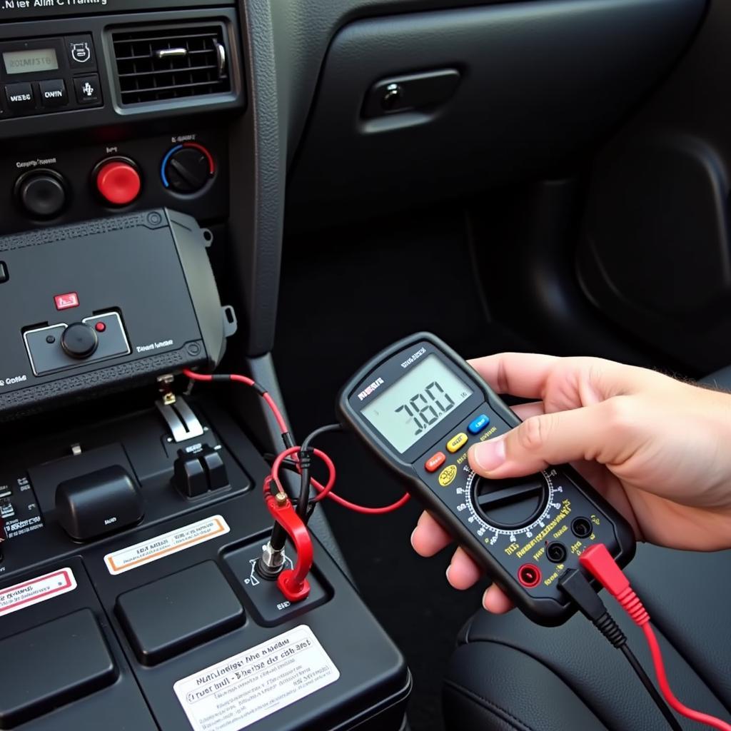 Testing a car alarm system for battery drain