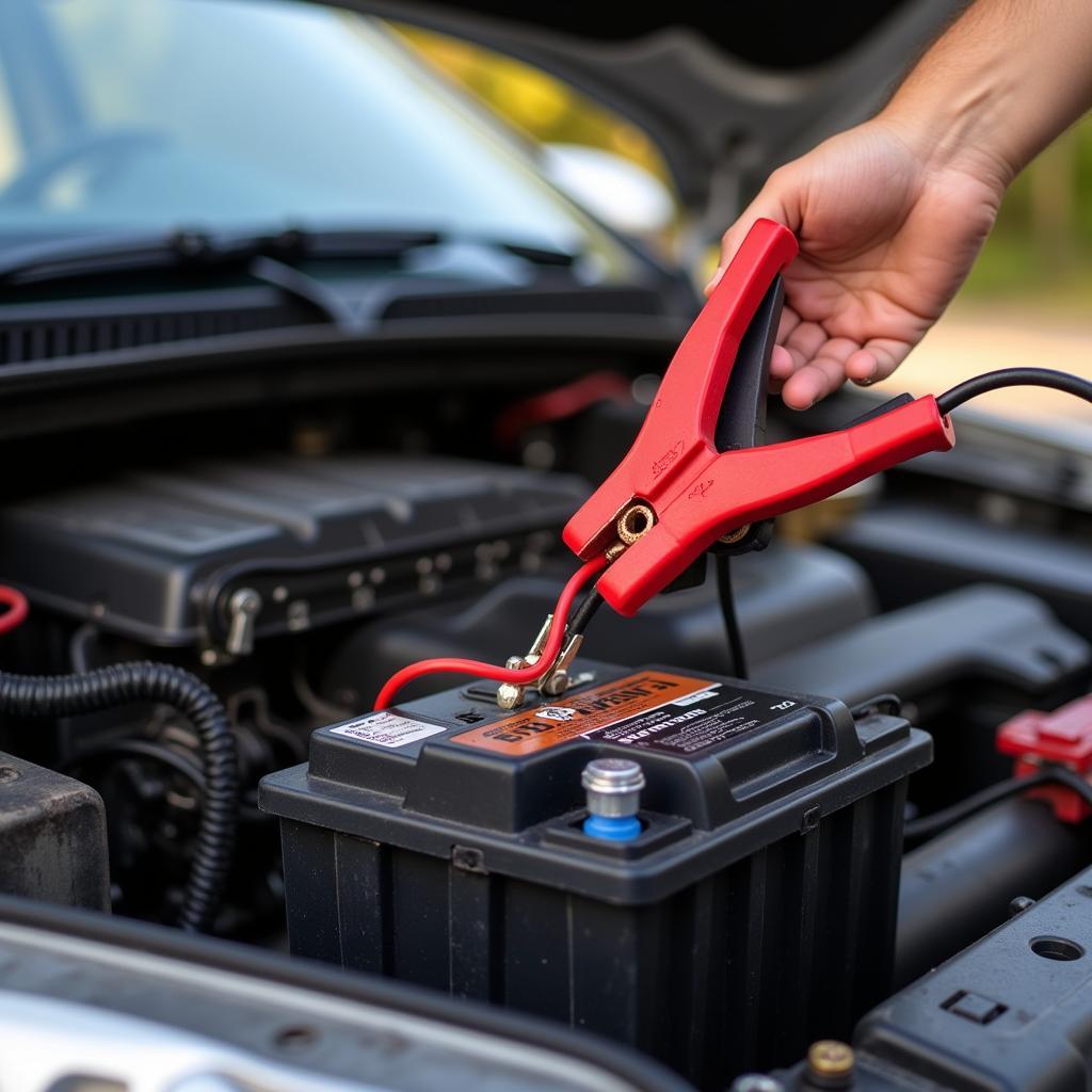 Jumpstarting a Car with a Dead Battery