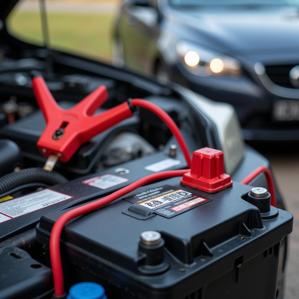 Car battery dying while parked, jumper cables attached to another vehicle