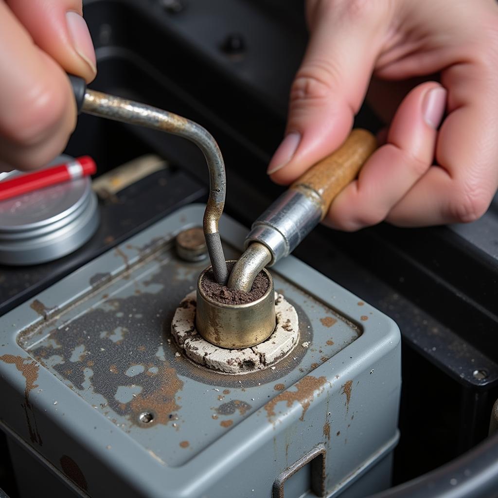 Car Battery Terminal Corrosion Cleaning