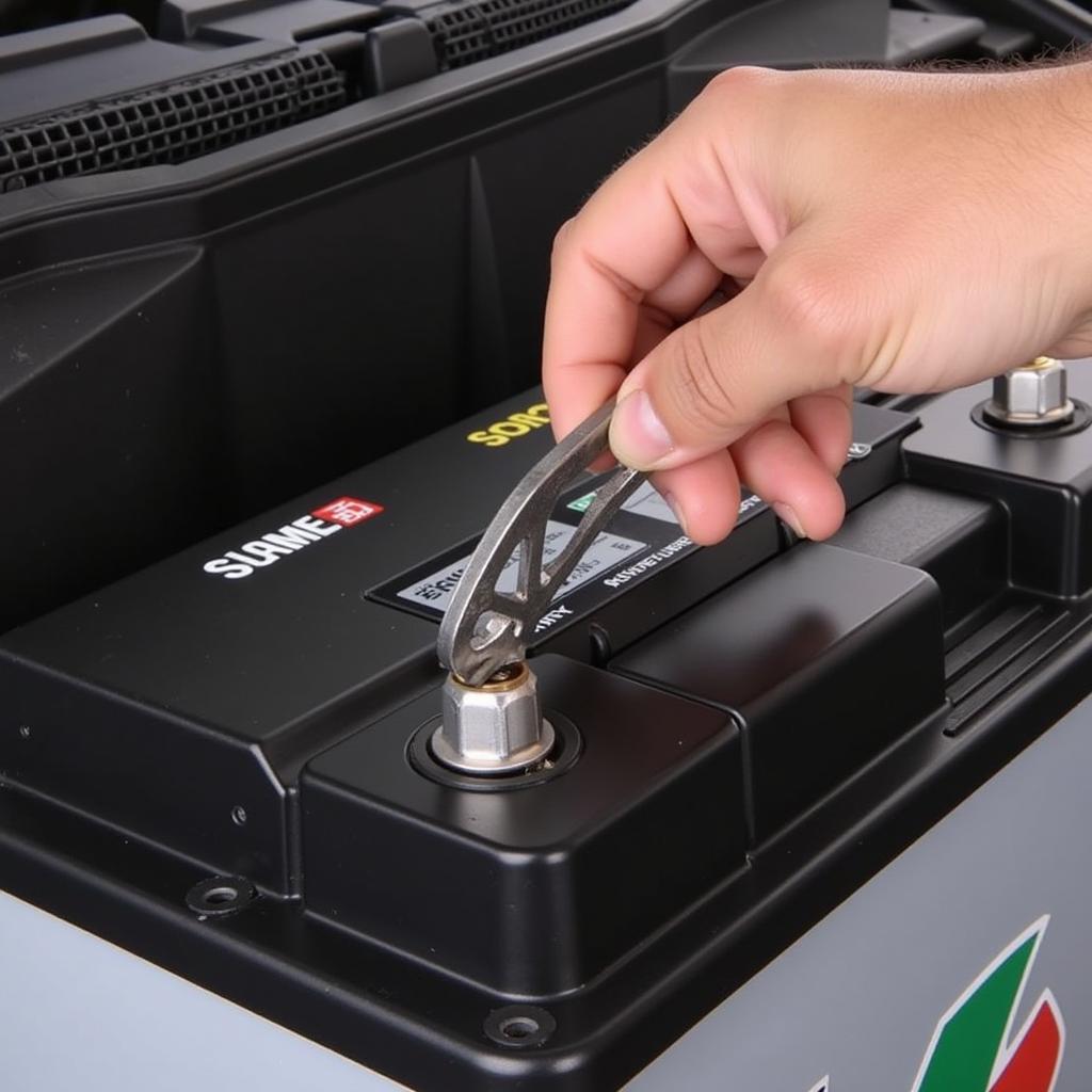 Properly disconnecting the car battery terminals to avoid electrical hazards and protect the car's electronics.