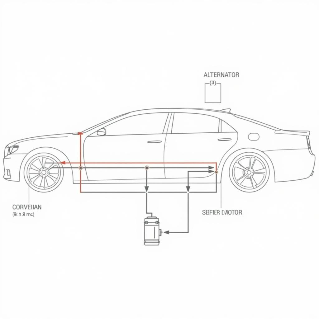 Car Electrical System with Battery and Alternator