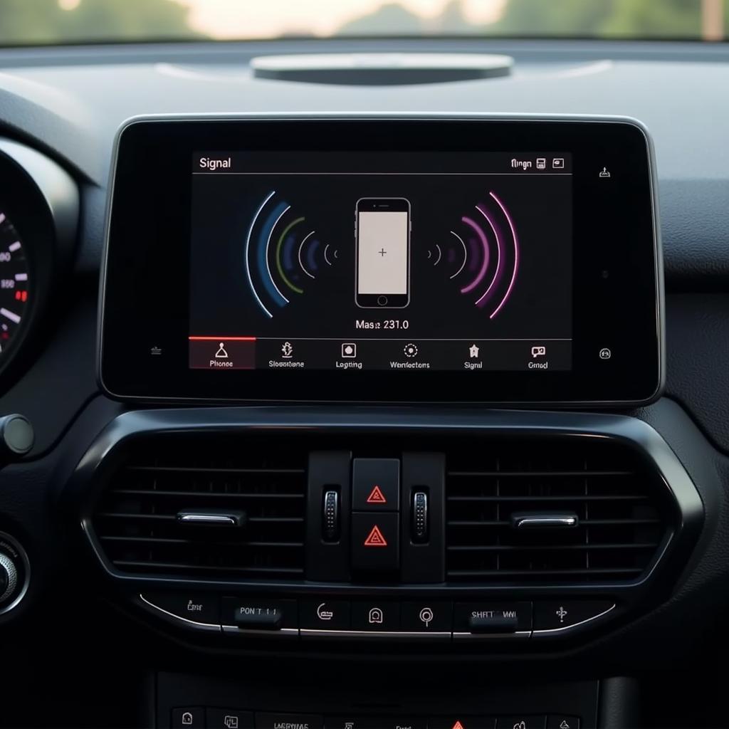 Car Infotainment System Displaying Bluetooth Connection