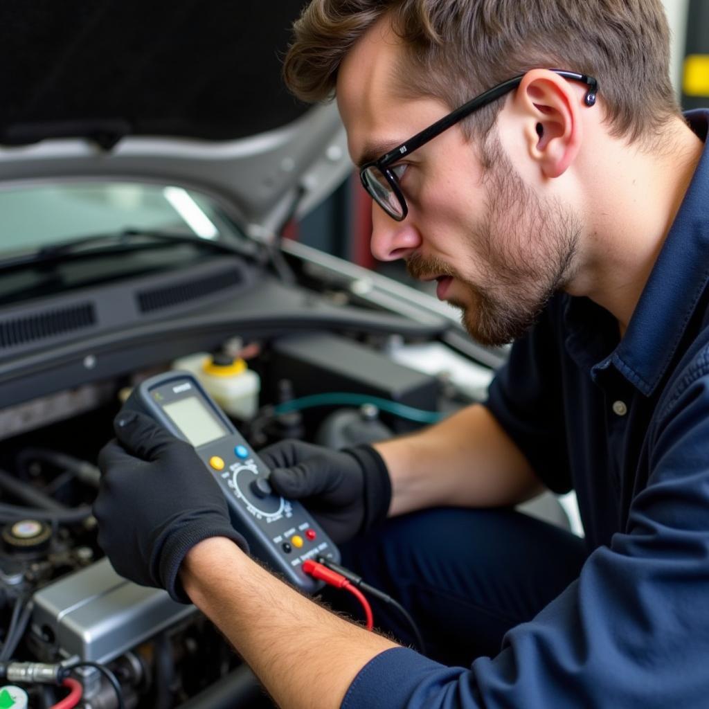 Car not starting, battery good: Checking the starter motor