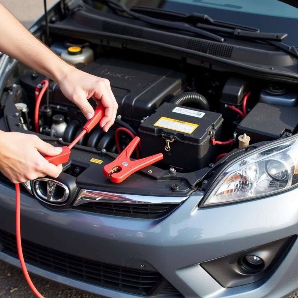 Car Not Starting Despite Good Battery - Jumper Cables Attached