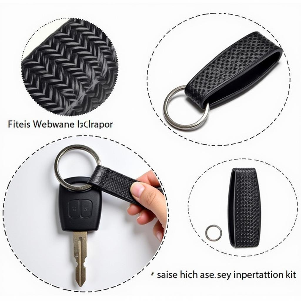 Stylish and Durable Carbon Fiber Keychain for Car Key