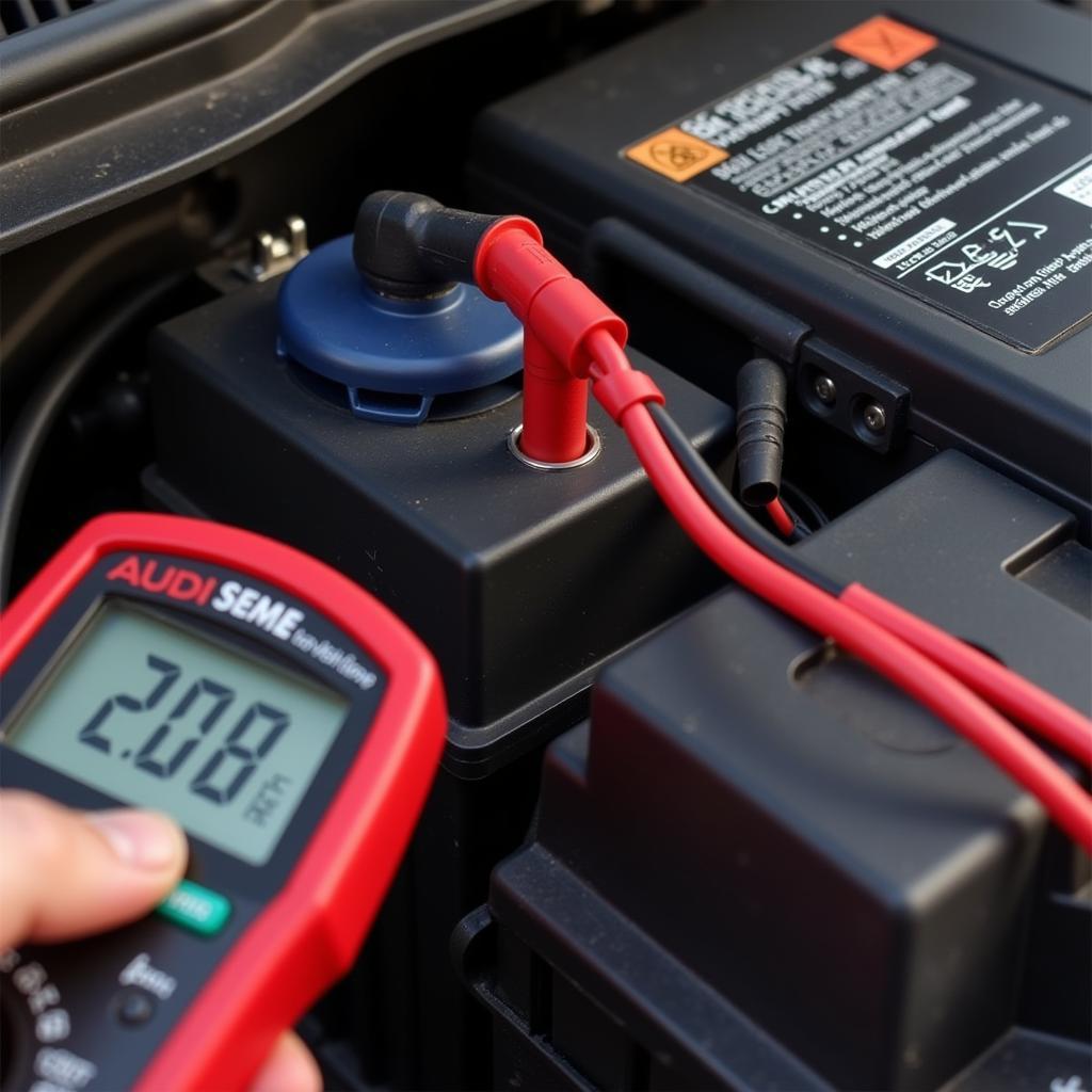 Checking Battery Voltage with Multimeter