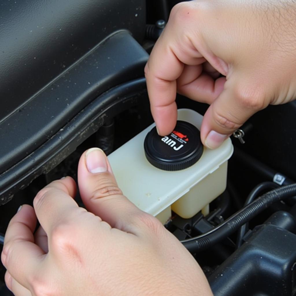 Checking Brake Fluid Level in a 2003 Toyota Corolla