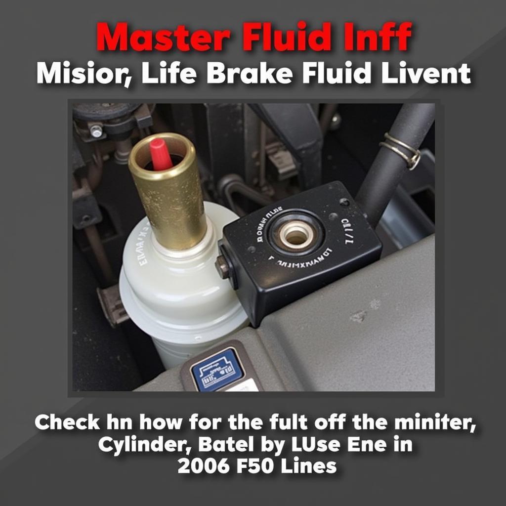 Checking the brake fluid level in the master cylinder of a 2006 Ford F150