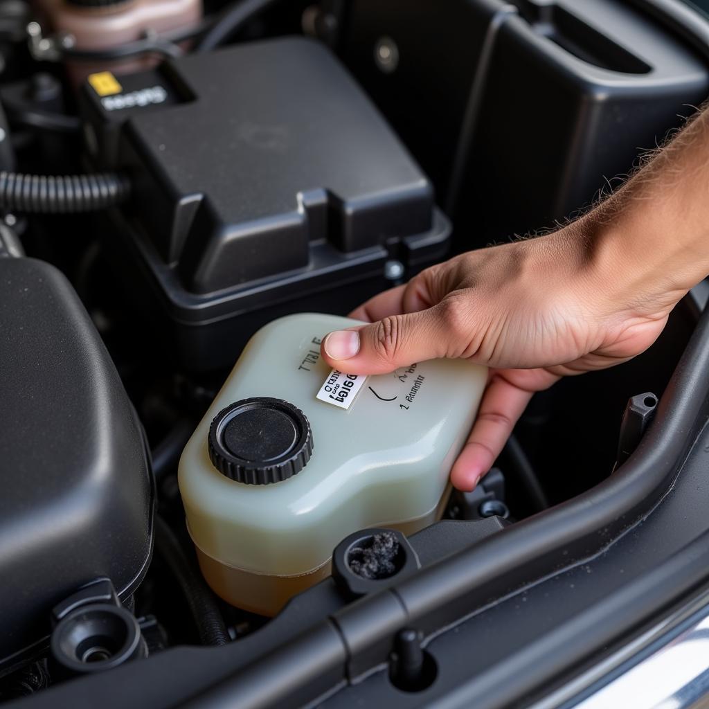 Checking Brake Fluid Level in Car