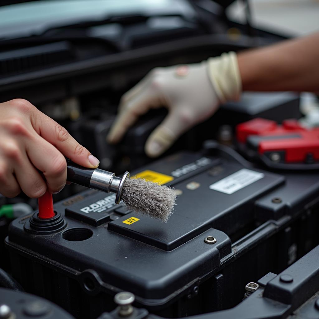 Cleaning Car Battery Terminals