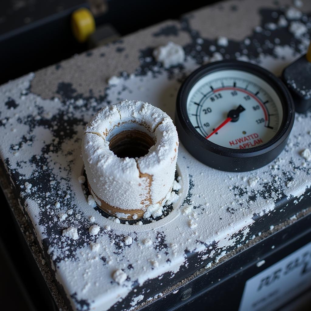 Corroded battery terminal showing how it can cause overheating