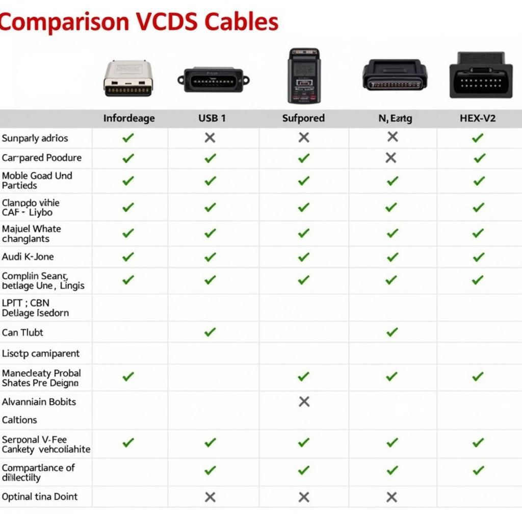 Different VCDS Cables and Their Features