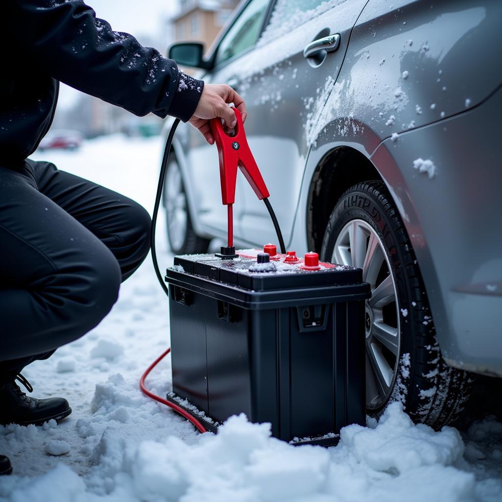 Car jumpstart in cold weather