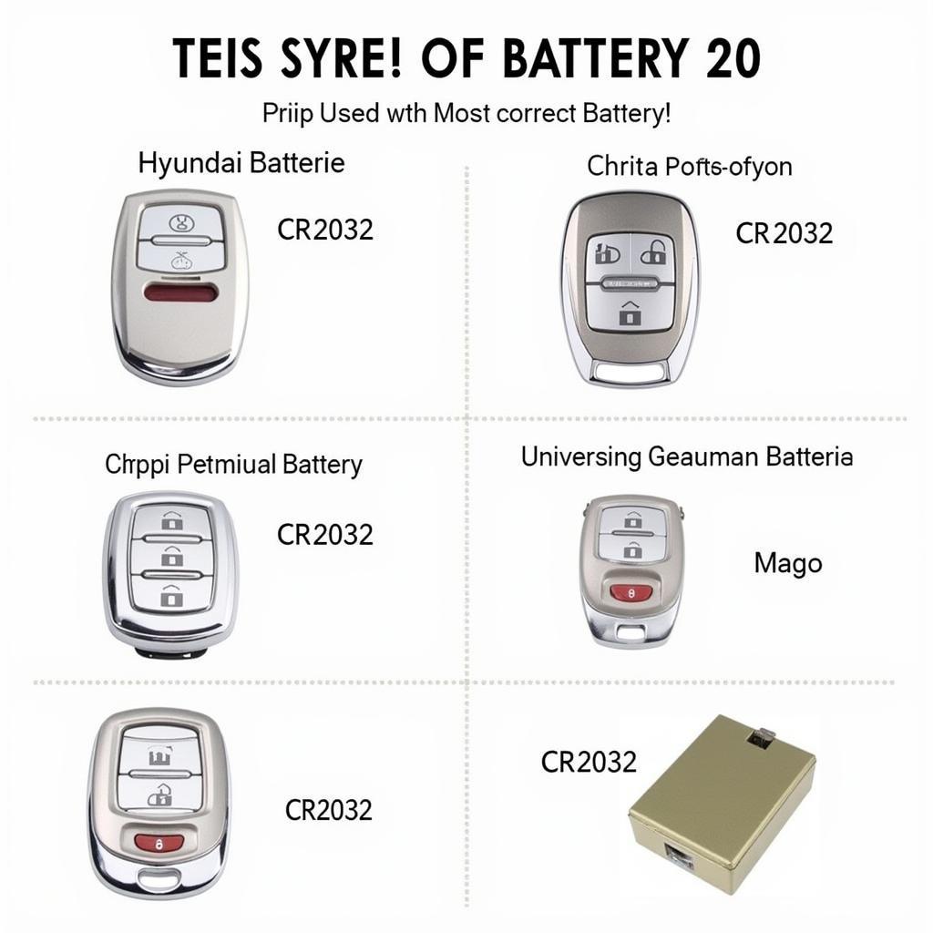 Different Battery Types for Hyundai Key Fobs