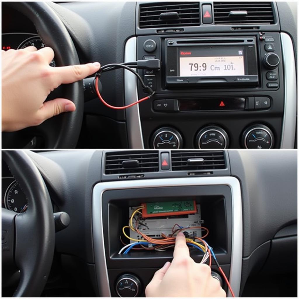 Installing a car radio in the dashboard