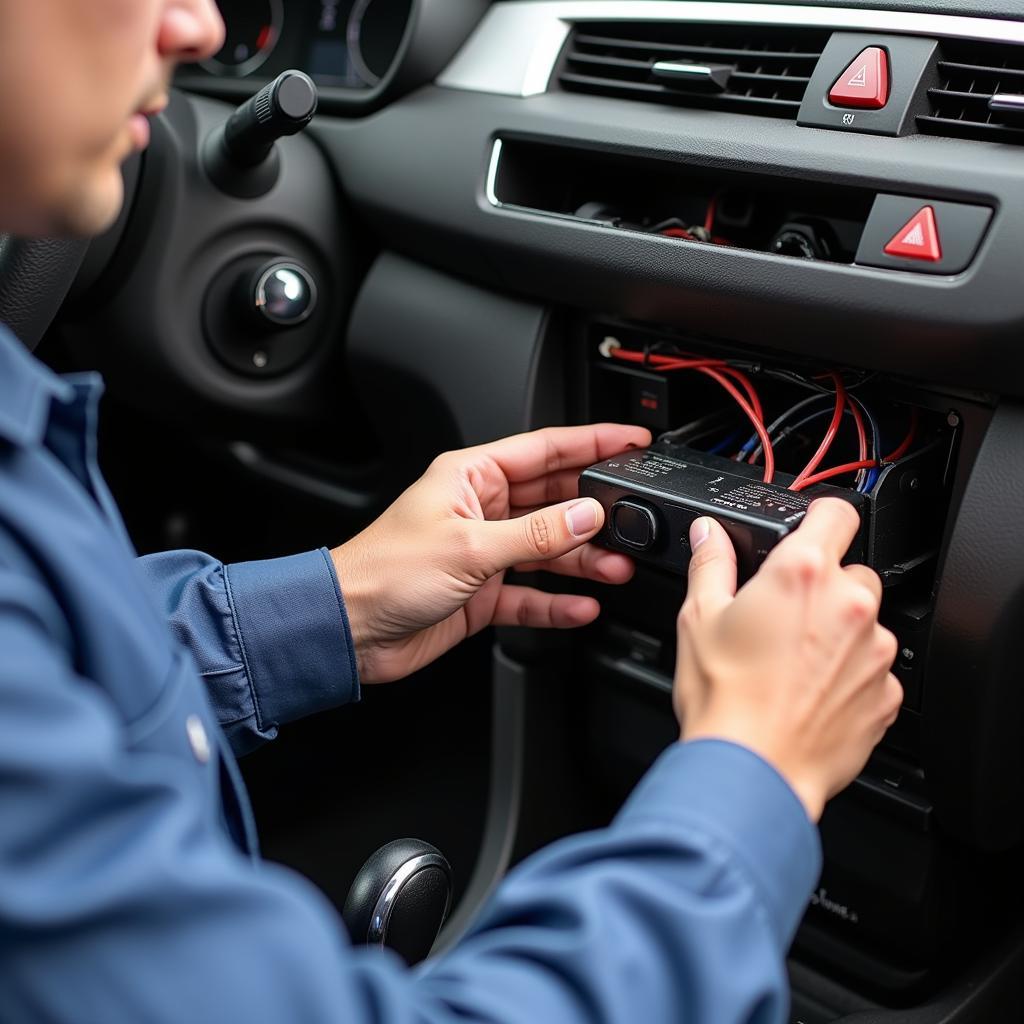 Installing a new car alarm system in a vehicle