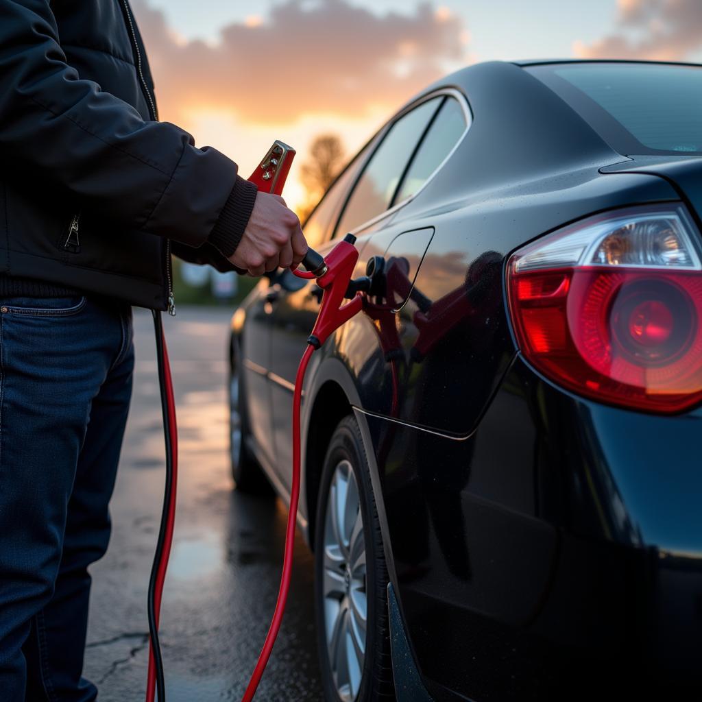 Jump Starting a Car with a Dead Battery