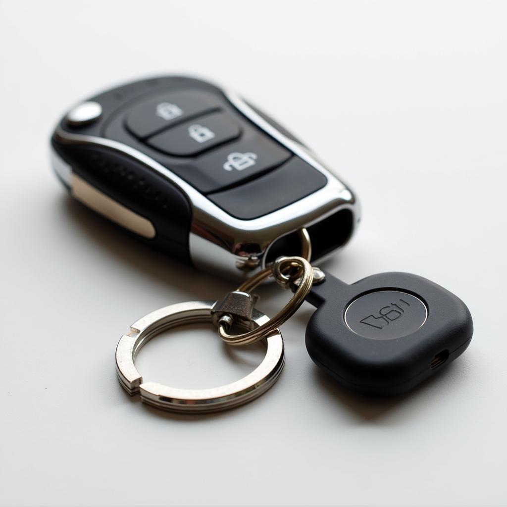 Key Fob with Tracker Attached