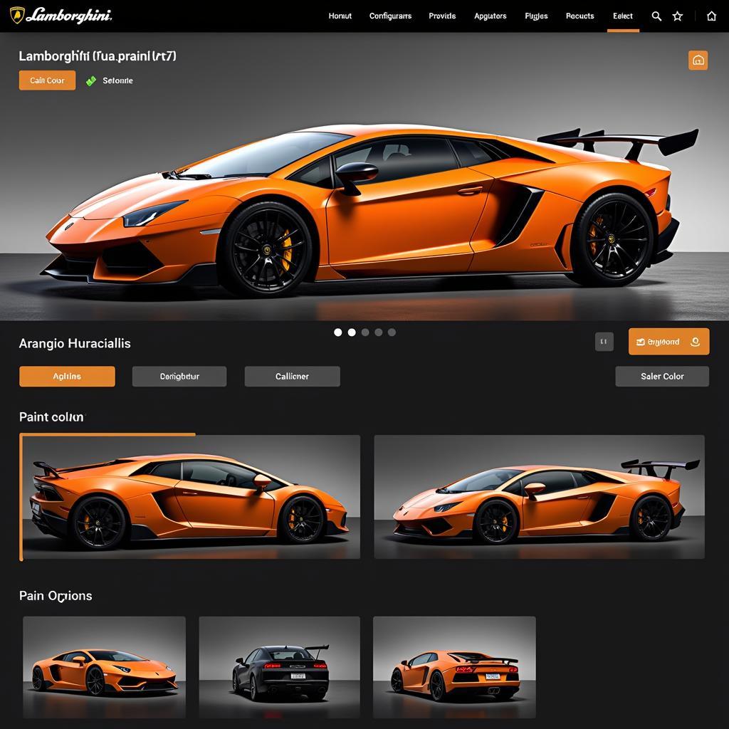 Lamborghini Configurator Exterior Customization